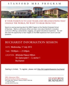 Stanford MBA Info Session Bucharest